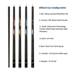 Taco <span class=keywords><strong>de</strong></span> Billar Profesional Predator 3142 <span class=keywords><strong>de</strong></span> Fibra <span class=keywords><strong>de</strong></span> Carbono Uni-lock <span class=keywords><strong>de</strong></span> Alta Calidad, 12.5mm, Baja Deflexión - Product Image 2