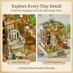 IIECREATE K-080 Flower 3.5' Mini DIY Toy Doll House Collection <strong>Miniature</strong> House Kit DIY 3D Wooden Puzzle - Product Image 3