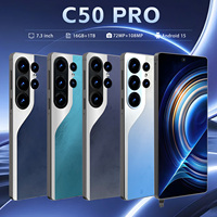 Teléfono Inteligente C50 Pro para Fiestas de Cumpleaños, con Batería de Más de 8000 mAh, Pantalla de 7.3 Pulgadas, Cámara de 108 MP, 16 GB + 1 TB, 5G, Doble SIM, 120 Hz, Android 15, MTK 62XX, Marco Metálico