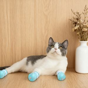 Accesorios de aseo de mascotas de plástico de silicona ajustables Anti-arañazos Baño Lavado Garra Pata Cubierta Protector Gato Perro Zapatos - Product Image 5