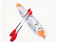 Kayak transparent cristallin directement de l'usine, 2 places pour adultes, canoë double en polycarbonate transparent pour loisirs en plein air et photographie
