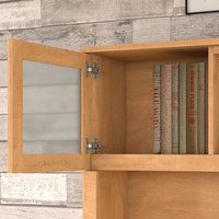 Bureau d'ordinateur convertible en forme de L durable avec plateau réglable en hauteur, organiseur de dossiers en bois et 2 étagères réglables
