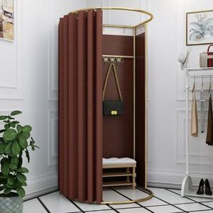<b>Gold</b> Frame Detachable Portable Fitting Room, Colorful Indoor and Outdoor Circular Changing Room Garments Store Display Equipment - Product Image 5