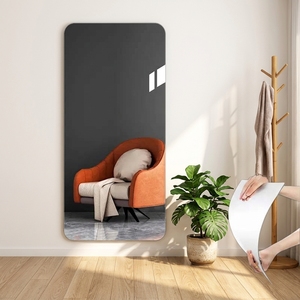 Miroir sur pied en gros, pleine longueur, à bords doux, sans cadre, mural ou à poser, pour chambre et salon, style moderne et minimaliste - Product Image 4