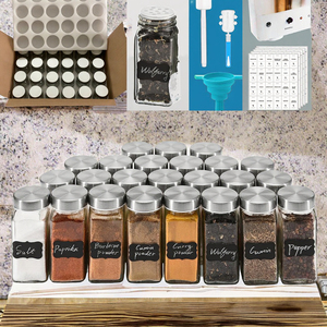 Premium Quality <b>Set</b> of 24 Glass <b>Spice</b> <b>Jars</b> with Stainless Steel Leak Proof Lids Kitchen Herb Seasoning Storage for Presents - Product Image 3