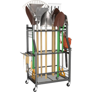 Gardening <b>tool</b> organizer; suitable for gardens, <b>tool</b> sheds, indoor and outdoor long-handled <b>tools</b>, and wheeled <b>cart</b> storage - Product Image 1