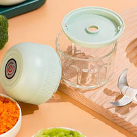 Mini Picadora Eléctrica Multifuncional, Licuadora de Verduras y Ajo, Máquina de Alimentos Complementarios, Procesador de Alimentos Recargable