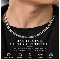 Collier chaîne cubaine en gros pour hommes, couleur argent, bijoux de mode, fournisseur OEM ODM personnalisé