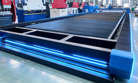 Machine de découpe laser à fibre sur rail au sol, découpeuse laser métallique grand format robuste pour tôles d'acier, de fer et d'aluminium