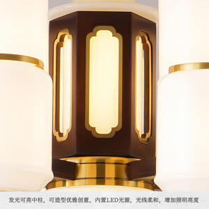 Nueva Lámpara de Araña de Cobre Estilo Chino con Múltiples Cabezales LED para Sala de Estar, Villa, Decoración del Hogar - Product Image 4