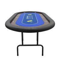 Table de poker en bois de qualité casino YH avec pieds pliants, imperméable, type Texas Hold'em, couleur personnalisable