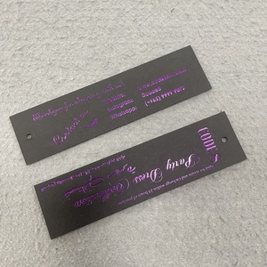 Quần Áo Swing treo thẻ sang trọng tông treo <span class=keywords><strong>tag</strong></span> đen tùy chỉnh lá dập logo nhãn thẻ cho quần áo Tóc Giả Túi tóc - Product Image 5