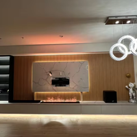 Chimenea de vapor inteligente de 3 lados de 100 cm, uso de Hotel interior, chimenea eléctrica de Control remoto con vapor de agua con soporte de TV