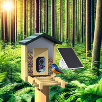 Caméra intelligente de mangeoire à oiseaux 5MP avec vision nocturne charge solaire étanche faible consommation d'énergie sécurité sans fil mangeoire pour animaux de compagnie