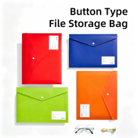 Pochette de rangement pour documents en plastique transparent A4, écologique, imperméable, avec fermeture à pression