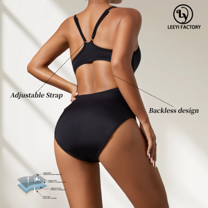 Leeyi Sangle Réglable Beachwear Période <span class=keywords><strong>Maillot</strong></span> <span class=keywords><strong>de</strong></span> <span class=keywords><strong>Bain</strong></span> Imperméable Sous-Vêtements Menstruels Dos Nu 4 Couches <span class=keywords><strong>Culotte</strong></span> Menstruelle Étanche - Product Image 3