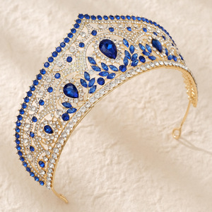 Diadème de mariée en cristal géométrique de style européen, ajouré, entièrement orné de strass, design goutte d'eau, pour coiffures de mariage - Product Image 2