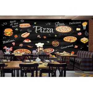 ورق جدران ثلاثي الأبعاد مخصص بتصميم البيتزا لتزيين المطاعم وديكورات البرجر - Product Image 5