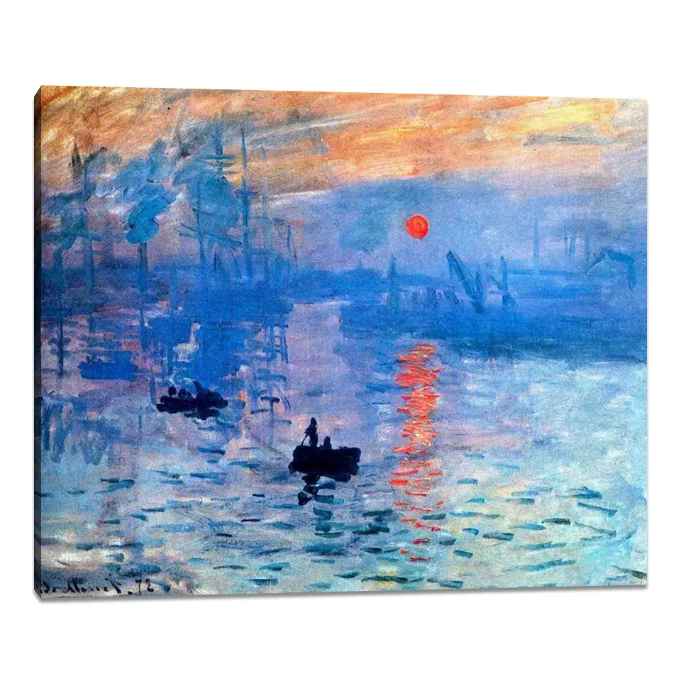 Handmade Abstract Frameless Wall Art Decorative Canvas Art Sunrise Seascape Hand Painted Famous Oil Painting