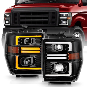 Faros Delanteros LED DRL con Proyector para Ford E150 E250 <span class=keywords><strong>2008</strong></span>-2014 E350 E450 <span class=keywords><strong>2008</strong></span>-2021, Luz de Giro, 12V - Product Image 1