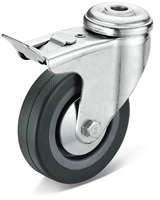 Roue industrielle légère en PP de 50/75/100/125mm de diamètre, roulette wt verrouillage frein Total fr industrie médicale/sanitaire/entrepôt