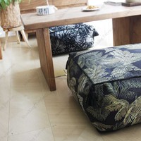 Coussin de sol de style nordique, imprimé feuilles de plantes, coussin carré pour la décoration du salon