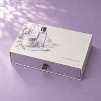 Nouveauté : Boîtes cosmétiques rigides en carton magnétique violet, recyclables, avec tiroir, pour emballage cadeau, avec logo
