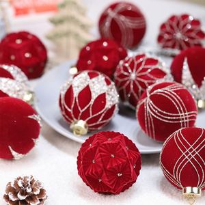 Custom Luxury Modern Style Plastic <b>Flocked</b> Rhinestone Colorful Ball Ornaments Set 8Cm 12Pcs Factory <b>Christmas</b> <b>Tree</b> - Product Image 4