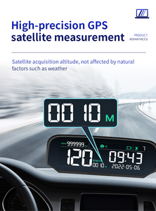 X100 universel voiture HUD tête haute affichage jauge charge solaire numérique GPS compteur de vitesse survitesse alarme <span class=keywords><strong>Distance</strong></span> altitude affichage - Product Image 2