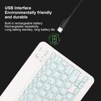 Conjunto de Teclado y Ratón Multicolor Compacto y Portátil, Teclado Inalámbrico Bluetooth Delgado, Ideal para iPad