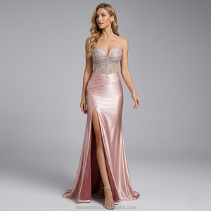 open lace back dress Navy Long Flowy Prom Dress With Lace Bustier And Corset Back
