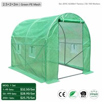 Serre tunnel 140 g/m² en maille PE bicolore, structure galvanisée, vente en gros, PVC en option, couleur personnalisée, pour culture hydroponique