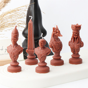 Modèle de <span class=keywords><strong>bougie</strong></span> en silicone style nordique pour Halloween et Noël, Résine Roi Reine Échecs, Pharaon, Chevalier Sacrificiel - Product Image 2