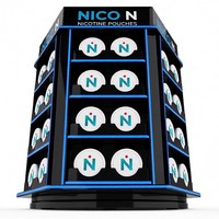 Présentoir rotatif personnalisé en acrylique pour sachets de nicotine, idéal pour les unités de snus et la vente de sachets de nicotine en magasin de tabac