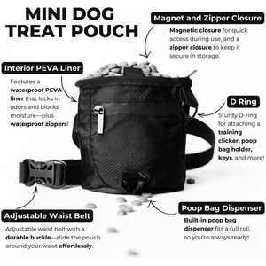 Petit sac d'aide à la formation de ceinture pour la marche du chien avec distributeur de sac de merde <span class=keywords><strong>Mini</strong></span> pochette de friandises pour chien avec fermeture magnétique et fermeture à glissière - Product Image 3
