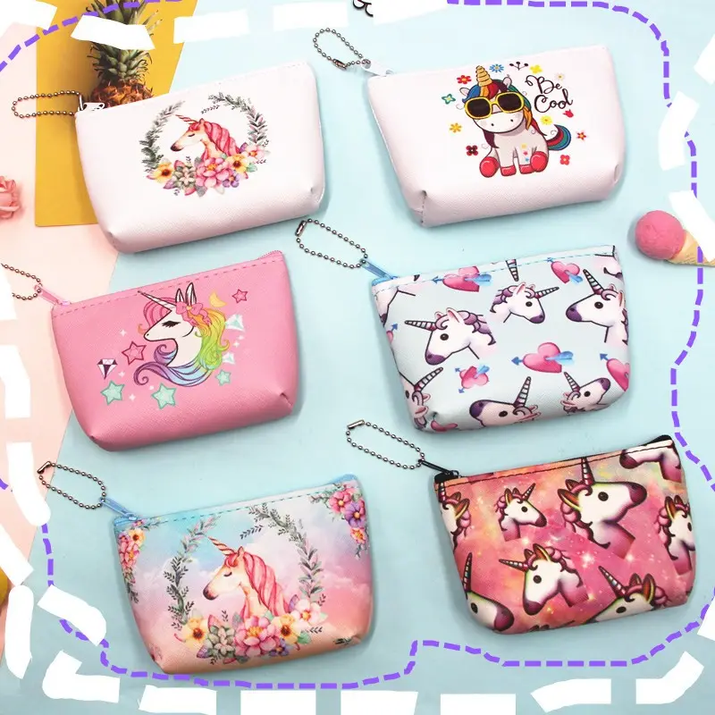 New zero wallet cute cartoon unicorn headset key coin children small bag bag ladies wallet