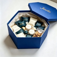 Maßgefertigte sechseckige Geschenkbox mit Deckel und Boden, Goldfolien-Logo, luxuriöse Papierbox für Schokolade, Süßigkeiten, Snacks, Geschenkverpackung