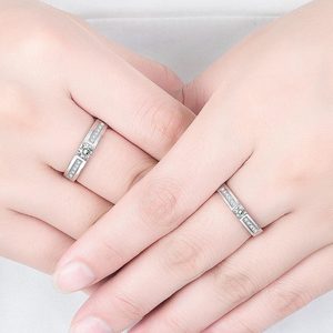 Anillo de pareja de aleación de cobre de moda al por mayor conjunto de joyas como te gusta el primer día que nos conocimos - Product Image 3