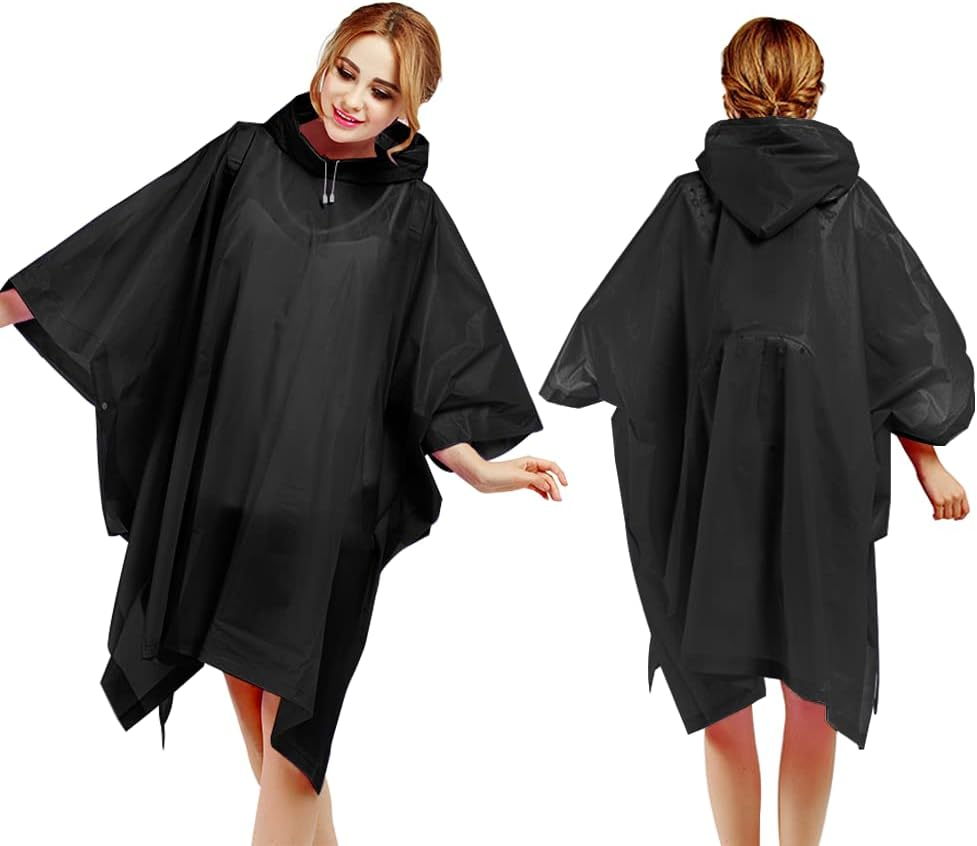 Outdoor Logotipo Personalizado Unisex Longo Adulto EVA/PEVA Poncho De Chuva Retângulo De Plástico Portátil com Botões e cordão