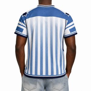 Maillot de football américain unisexe personnalisé, haute qualité, respirant, imprimé, coupe oversize, en polyester, avec transferts thermiques, style rétro, été - Product Image 3