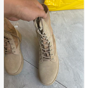 Bottes de désert en cuir de vache TSB15 USA LAMAI LAMAL avec fermeture éclair latérale, pas chères, fabriquées en Chine, bottes d'entraînement pour hommes, marques EMBOSS, légères. - Product Image 4