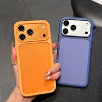 Coque de téléphone 2-en-1 finition mate pour iPhone 17 16 15 Pro Max 14 13 12, accessoires pour smartphone orange, protection contre les chocs pour iPhone
