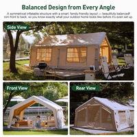Tente gonflable de luxe pour l'extérieur, très vendue, 12 places, 8-10 personnes, camping, imperméable, portable, quatre saisons, Oxford, montage rapide automatique