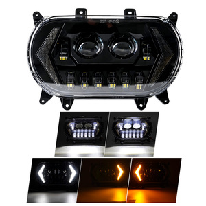 Koplamp LED Road Glide motorfiets grootlicht/dimlicht richtingaanwijzer DRL verlichtingssysteem koplamp vervangende accessoires (zwart) - Product Image 2