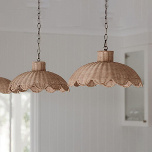 Rattan Pendant <b>Light</b> Round Natural Color For Restaurant Bedroom Tea Room <b>Dining</b> Table Bar Hotel Lighting - Product Image 2