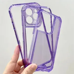 3 In 1 Hybrid Heavy Duty Armor Case Clear Triple Case For IPhone 11 14 Pro Max Hard PC Bumper Soft TPU Protective Cover Case