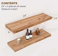 Support mural en bois minimaliste pour salon moderne, décoration intérieure, support de rangement flottant pour la maison et le bureau