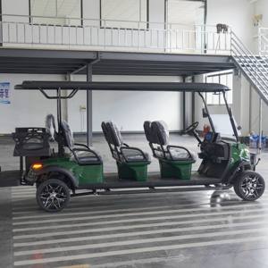 Voiture de golf verte à 8 places avec certification CE, <span class=keywords><strong>batterie</strong></span> au lithium 72V, longue autonomie - Product Image 3