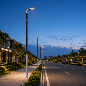 Hepu 7 Shape <b>AC</b> Powered LED Street Light 6m 8m 10m Hot Dip Galvanized Pole Outdoor Road Lighting for Urban Project - Product Image 1
