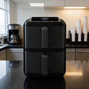 Friggitrice ad Aria Elettrica Quadrata in Acciaio Inox da 10L <span class=keywords><strong>con</strong></span> Doppio Cestello, Riscaldamento Indipendente Superiore e Inferiore, Controllo Touch per <span class=keywords><strong>Cucina</strong></span> Familiare - Product Image 2